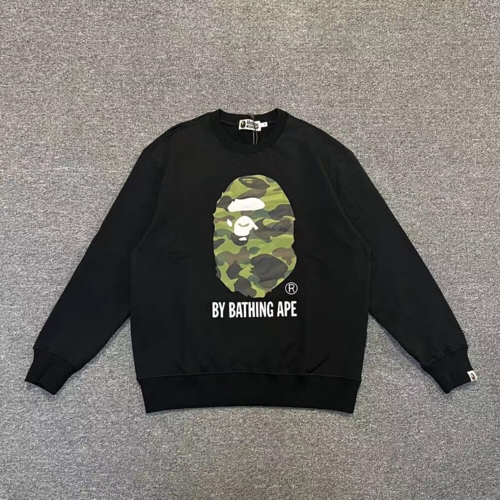 Bape Black Crew Neck Long Sleeve T-Shirt